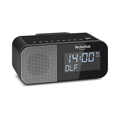 Image de TechniSat Viola CR 1 Dab+ Radio réveil avec Chargement sans Fil (Dab, FM, Deux alarmes, Snooze, Mise en Veille, Fonction de Charge USB, Prise Casque, 3,3 W, écran 3,5&quot;, Bloc d&#039;alimentation) Noir