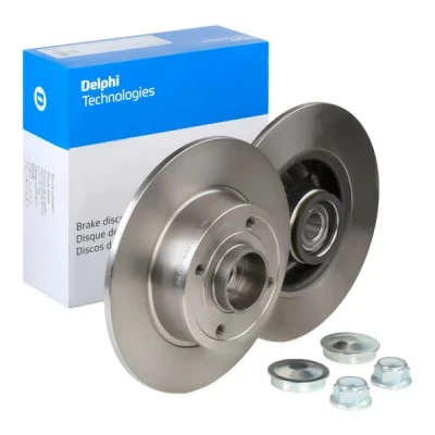 Image de DELPHI Disque de frein RENAULT: MEGANE 2 Stufenheck, CLIO 3, 8mm 4 plein huilé non traité avec roulement roue, bague ABS BG9028RS
