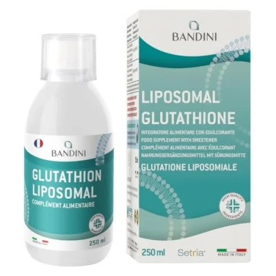 Image de Bandini® Glutathion Liposomal 250 ml Forme Active L Réductase (GSH) Liquide Puissant Antioxydant &amp; Anti âge Protection Cellulaire Optimale 100% Vegan Sans OGM Avec Bouchon Doseur