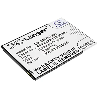 Image de TECHTEK Batteries 4900mAh Compatible avec [Samsung] Galaxy Tab Active 3, 3 8.0, 8.0 2020, SM T570, T575, T575N, T577 remplace EB BT575BBE, GH43 05039A