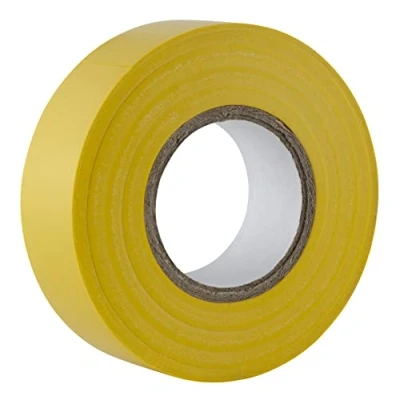 Image de Gocableties Ruban adhésif isolant électrique jaune 19 mm x 20 m résistant, autocollant protèger, regrouper, réparer des câbles 1 rouleau