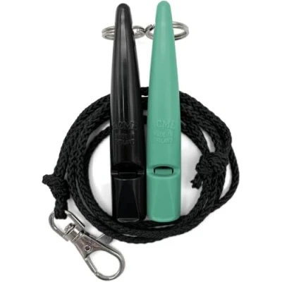 Image de ACME sifflet pour chien n 210,5 avec bande de En lot 2 sifflets bandes Idéal le rappel Puissant et longue portée (noir + turquoise)