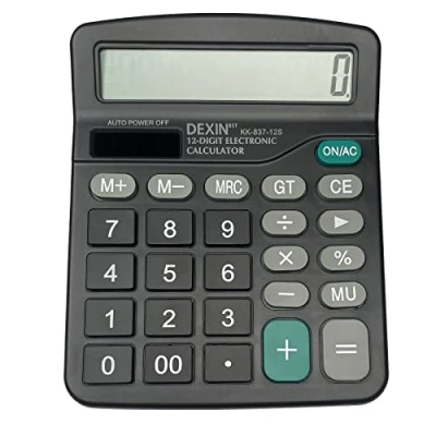 Image de Gvolatee Calculatrice, Calculette de Bureau Solaire Grand Boutons et Écran LCD à 12 Chiffres, pour Maison École,Mini Calculatrice Fonction Standard, Nior