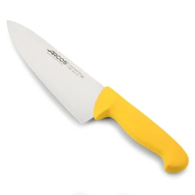 Image de Arcos Séries 2900 Couteau du Chef à Découper Lame Acier Inoxydable Nitrum 200 mm Manche Polypropylène Couleur Jaune