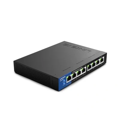 Image de Linksys Switch Poe Non Manageable Gigabit Avec 8 Ports (Dont 4 +) Lgs108P Eu (Jusqu&amp;Apos;à 1 000 Mbit/S, pour Entreprise, Maison, Bureau, surveillance Ip)