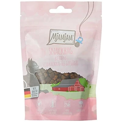 Image de MjAMjAM Snack Premium pour Chatons Snackbag Volaille savoureuse chaton, pack de 1 (1 x 125 g), naturel sans conservateur synthèse
