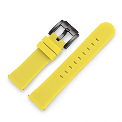 Image de TW Steel Marc Coblen Bracelet de montre en silicone 22 mm avec boucle noire, jaune, Sangle