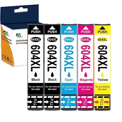 Image de OGOUGUAN 604XL Cartouche d&#039;encre Compatible Epson 604 XL pour XP 2200 2205 3200 3205 4200 4205 WF 2910 2930 2935 2950 (2x Noir, 1x Cyan, Magenta, Jaune)