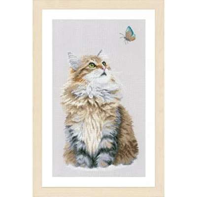 Image de Kit broderie au point compté avecDiagramme,Toile à broder: 100% coton,Fil: coton DMC, 5,4 mailles/cm,Carte deFils,Instructions dans huit langues,Diagramme agrandi,Aiguille, Photo,