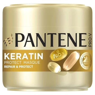 Image de Pantene pro v, masque cheveux repair &amp; protect, à la kératine, pour fragiles et abîmés, aide combattre les signes des agressions en 1 seule application, format 300 ml