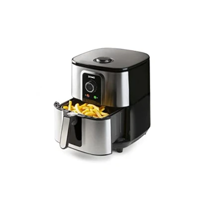 Image de DOMO DO536FR Friteuse Unique 5,5 L 1800 W d’air chaud Noir, Argent