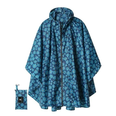 Image de SaphiRose Poncho, Fleur Bleu foncé, Taille Unique Garçon