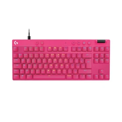 Image de Logitech G PRO X TKL RAPID clavier Jouer USB AZERTY Français Rose Neuf