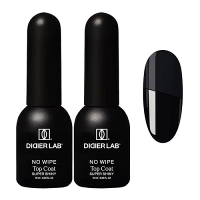 Image de DIDIER LAB Vernis Semi Permanent Top Coat Gel UV Super Shiny Finition Ongle Brillant Nouvelle Formule Sans Résidu et HEMA No Wipe pour Manucure Longue Durée 2x10ml