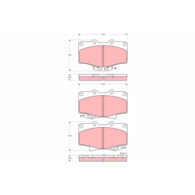 Image de TRW GDB3383 Jeu de plaquettes frein avec indicateur d&#039;usure TOYOTA: 4Runner