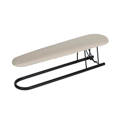 Image de WENKO Planche à Repasser Les Manches Mod. Leona, Table Manches, Coussin 100% Coton, 52 x 14 12 cm, Noir/Blanc