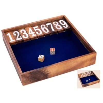 Image de Shut the box 2 joueurs jeu de trac en bois ecologique à partir 6 ans