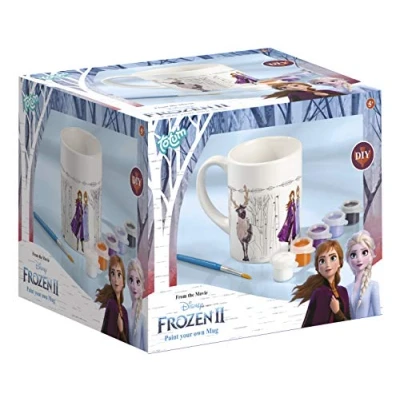 Image de Disney zum Bemalen Frozen Gobelet à Peindre soi même : Tasse colorier avec Motifs II 5 Couleurs différentes, Pinceau, 680760, Bleu, 0,25 Liters