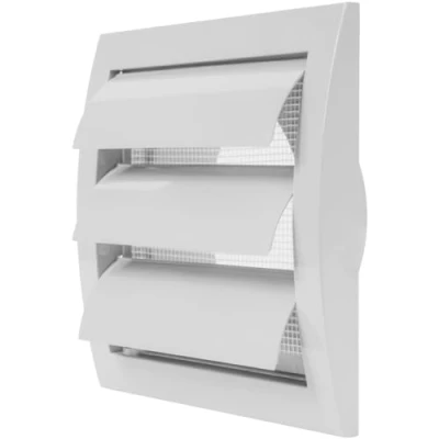 Image de Repa Market Hotte d&#039;aération blanche de 100 mm avec moustiquaire et bride intégrées, blanc, couvercle d&#039;aération, conduit d&#039;échappement CVC (153 x 148 mm)