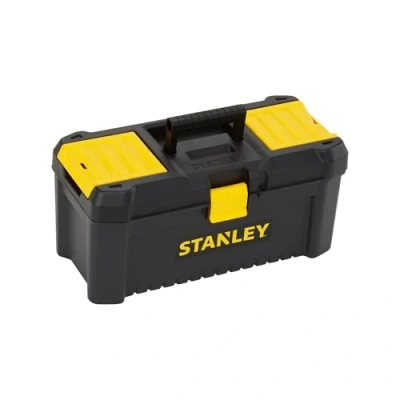 Image de Stanley STST1 75517 Boite À Outils avec 2 Organiseurs Sur Le Couvercle Plateau Porte Charnières Plastique Larges Attaches métalliques Cadenassable Dimensions : 32 x 18,8 13,2