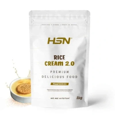 Image de Crème de Riz HSN Rice Cream Bouillie Sans Sucre Texture Extra Crémeuse et Douce Non OGM, Végétalien, Apte pour Coeliaques aux Intolérants au Lactose Custard 1 Kg