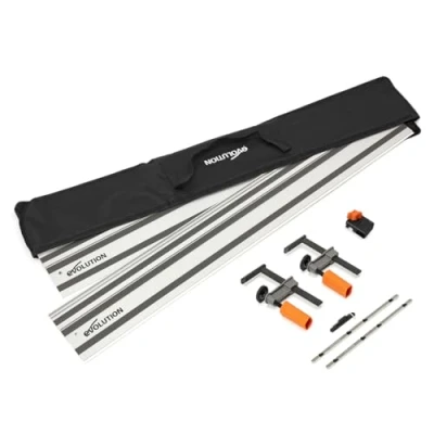 Image de Evolution Power Tools ST2800 G2 Rail de Guidage Pour Scie Circulaire, Universel La Plupart Des Marques Makita, Bosch, Festool, 2.8m (2 x 1400mm) Accessoire Butée Inclus