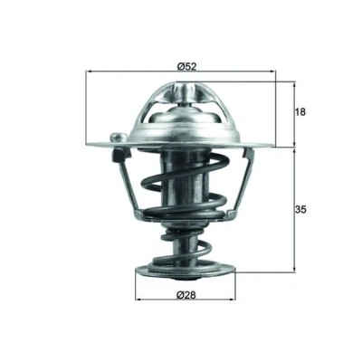 Image de MAHLE ORIGINAL TX 184 78D Thermostat d&#039;eau 78 52 avec joint d&#039;étanchéite HONDA: CIVIC 7 Hatchback, CR V 1, 4 ROVER: 400 3/5 portes