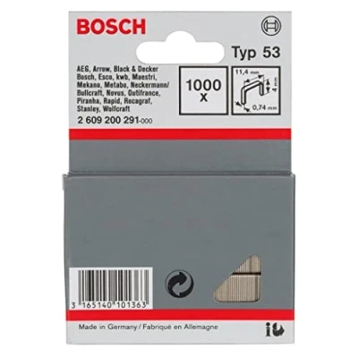 Image de Bosch Accessories 2609200291 Agrafe à fil fin de type 53 11,4 x 0,74 4 mm