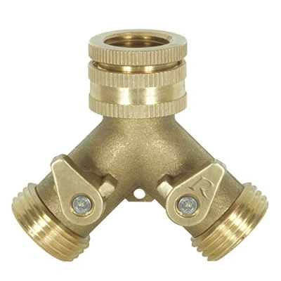 Image de RIBIMEX PRA/RLB.4202 Prise robinet à deux voies filetée 20x27 (3/4&quot;) laiton