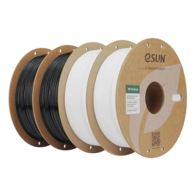 Image de eSUN PETG Filament 1.75mm, Haute Résistance, 1KG par Bobine, 4 Bobines pour Imprimantes 3D,Noir+Blanc