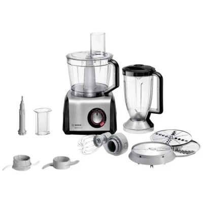 Image de Bosch MC812M814 robot de cuisine 1250 W 3,9 L Noir, Acier inoxydable, Transparent