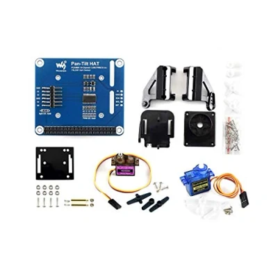 Image de Waveshare 2 DOF Pan Tilt Hat for Any Version of Raspberry Pi/Jetson Nano Onboard PCA9685 PWM Chip and TSL2581 Ambient Light Sensor Camera Moving Intensity Sensing