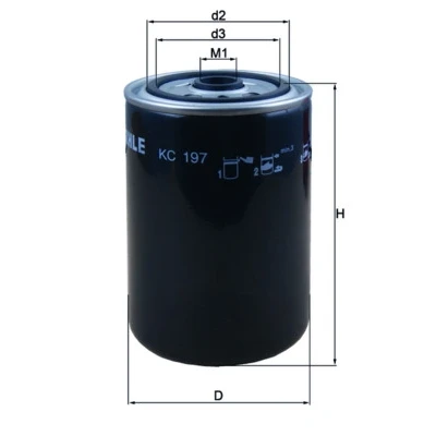 Image de MAHLE ORIGINAL KC 197 Filtre à Carburant vissé RENAULT TRUCKS: Midlum, Kerax, Premium