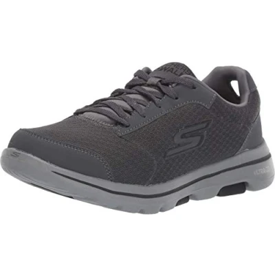 Image de Skechers Homme Go Walk 5 Qualify Baskets, Gris Charcoal Textile Synthetic Black Trim Ccbk, 47 EU