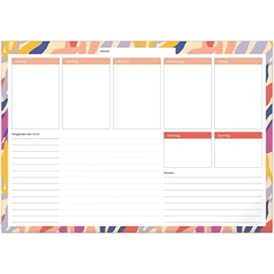 Image de NOTIQUE Sous main semainier A3 Non daté Planificateur de bureau Avec aperçu la semaine pour les notes et liste des choses à faire (feuilles)