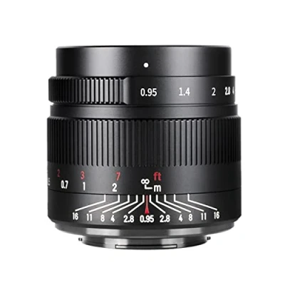 Image de 7artisans Objectif 35 mm F0.95 à Grande Ouverture APS C pour Appareil Photo Panasonic/Olympus M4/3 MFT Monture Noir