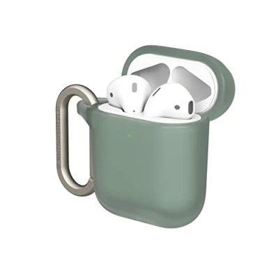 Image de RHINOSHIELD Coque avec Mousqueton Compatible Apple [AirPods Séries 2/1] Protection de qualité Militaire Contre Les Chocs, résistante aux Rayures,Chargement sans Fil [Vert Sauge,Standard Set]