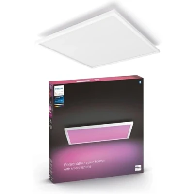 Image de Philips Hue White and Color Ambiance, Panneau LED connecté carré SURIMU, compatible Bluetooth, Blanc, fonctionne avec Alexa, Google Assistant et Apple Homekit