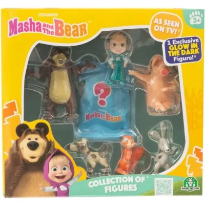 Image de Masha et Michka Coffret Figurines Multipack (6 + 1 Figurine Surprise Glow in The Dark) MHA31, Multicouleur
