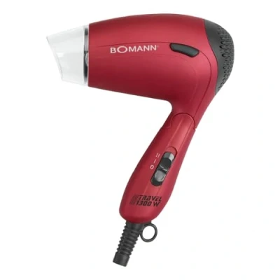 Image de Sèche cheveux de voyage compact BOMANN HTD 8005 CB 1300 Watt Rouge Diffuseur et concentréur