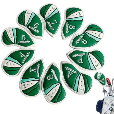 Image de couvertures de Fer pour Clubs Golf Couvre tête Veste Verte Ensemble Golf,Ensemble imperméables,