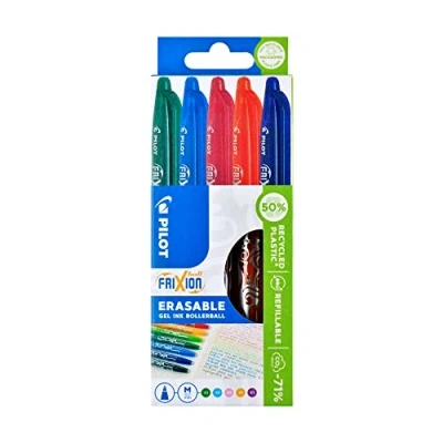 Image de Pilot Frixion Ball Roller effaçable Pointe 0,7 mm Orange/bleu clair/vert/violet/rose