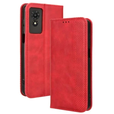 Image de COMAKU Étui à Rabat et Folio pour TCL 501 de Rouge