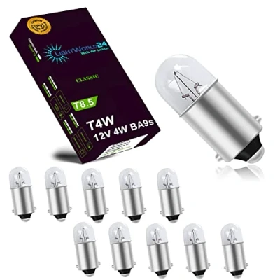 Image de LIGHTWORLD24 10x T4W BA9s lampe de stationnement voiture 12V 4W poires parking lumière éclairage intérieur signalisation