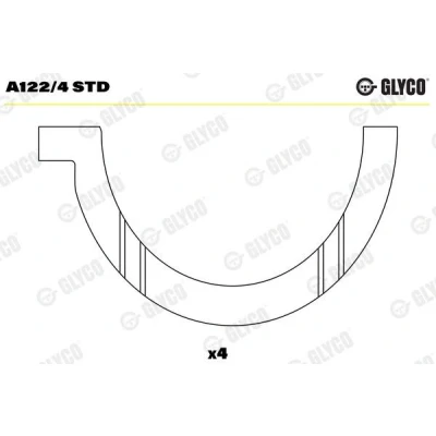 Image de GLYCO A122/4 STD Rondelle d&#039;écartement, vilebrequin