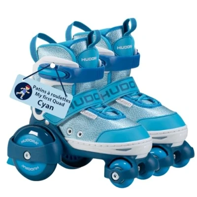 Image de HUDORA Patins à roulettes My First Quad en différentes tailles &amp; couleurs Rollers taille réglable de qualité pour enfants jusqu&#039;à 20kg sûrs débutants avec grandes roues