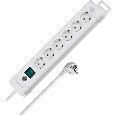 Image de Brennenstuhl 1391000916 Base múltiple Premium Alu Line Technics Con 2 y 3 interruptores (16 Tomas) Multicolore