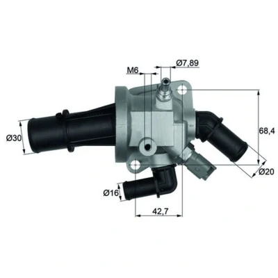 Image de MAHLE ORIGINAL TI 164 88 Thermostat d&#039;eau FIAT: 500 3 portes, Doblo I Break, Panda II 5 LANCIA: Musa, Ypsilon II, FORD: KA portes