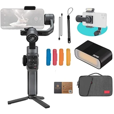 Image de Zhiyun Smooth 5 Combo stabilisateur de cardan pour iPhone 13 Pro Max Sac Transport et lumière LED trépied Portable 3 Axes Professionnel