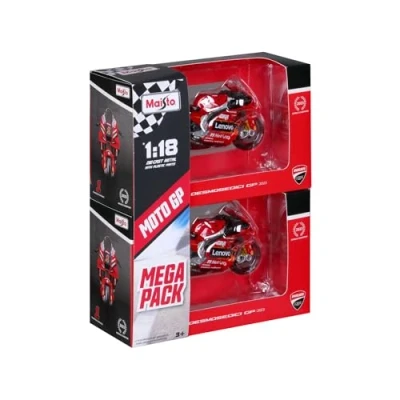 Image de Maisto Moto GP Racing Yamaha Factory #20Quartararo et Ducati Pramac #5Zarco Reproduction du véhicule à l&#039;échelle 1/18 A partir de 14 Ans M36373, Taille Unique